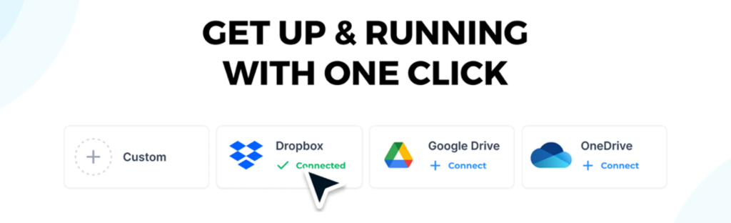 Dropbox get up and running in one click